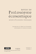 Revue de philosophie économique, v. 10, no 02